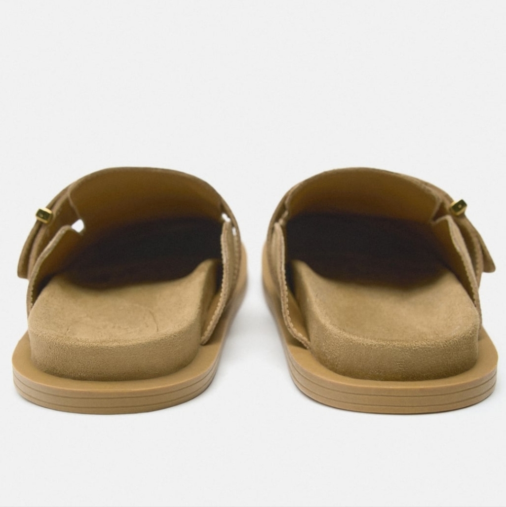 Zara BUCKLED SUEDE CLOGS - Picture 5 of 8
